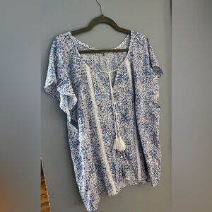 Wallflower Blue and White Patterned Blouse